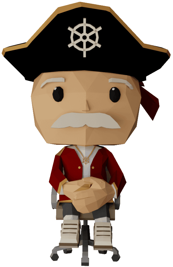 Career Captain sitz auf Stuhl